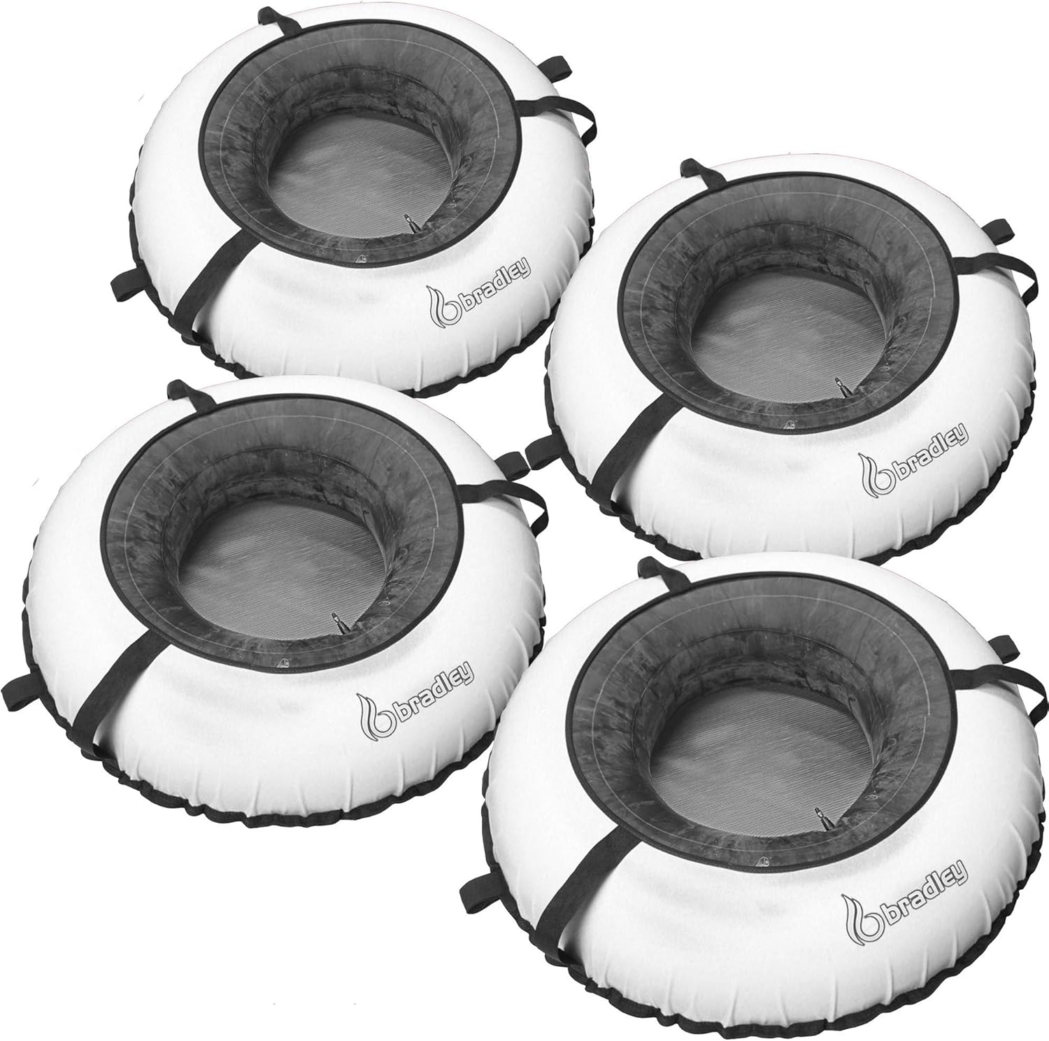 Pack of Four Bradley Heavy Duty Tubes for Floating the River; Whitewater Water Tube; Rubber Inner Tube with Cover for River Floating; Linking Tubes for Floating the River; River raft Tube White