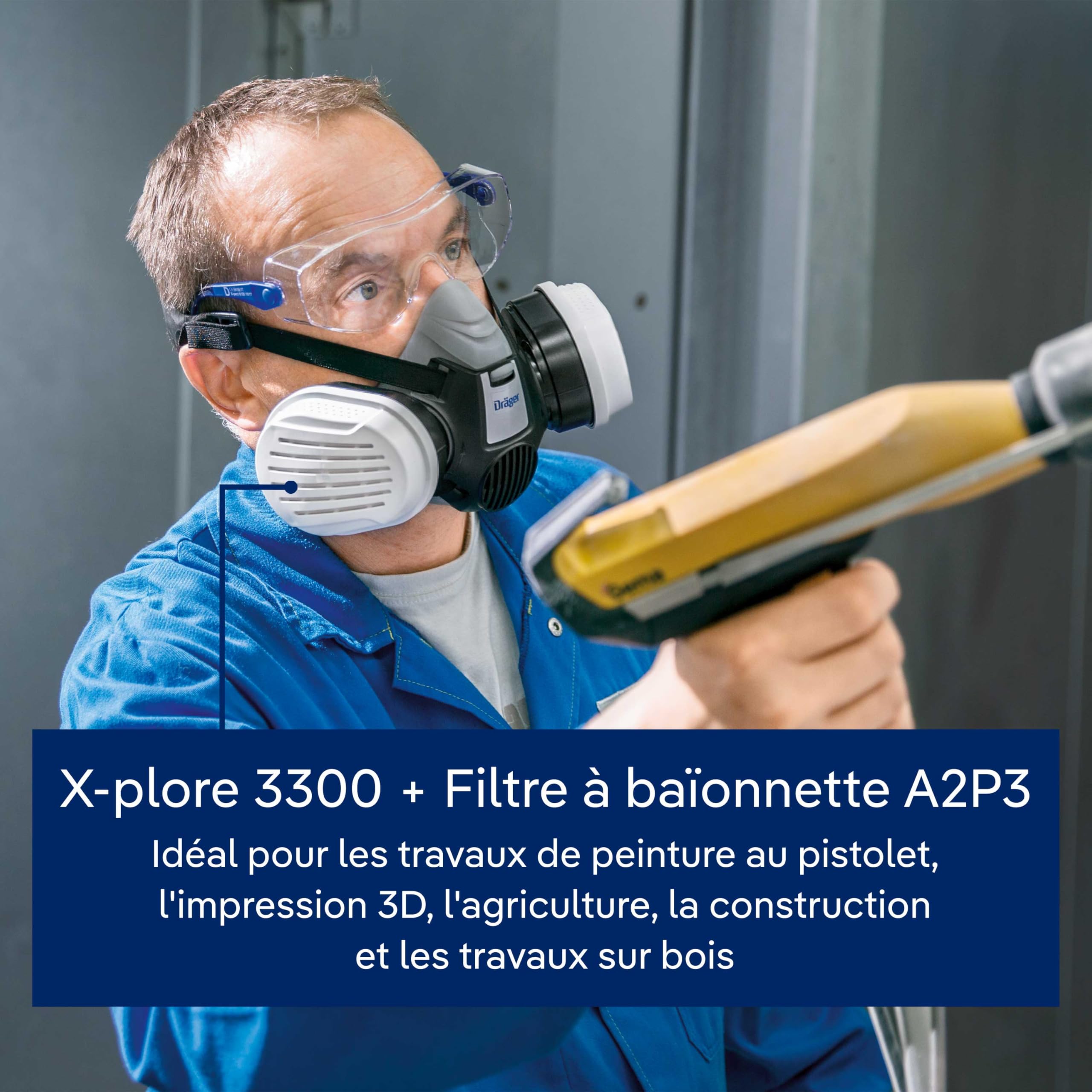 Dräger X-plore 3300 Masque de protection respiratoire réutilisable | Demi-masque en taille S, M ou L, sans filtre