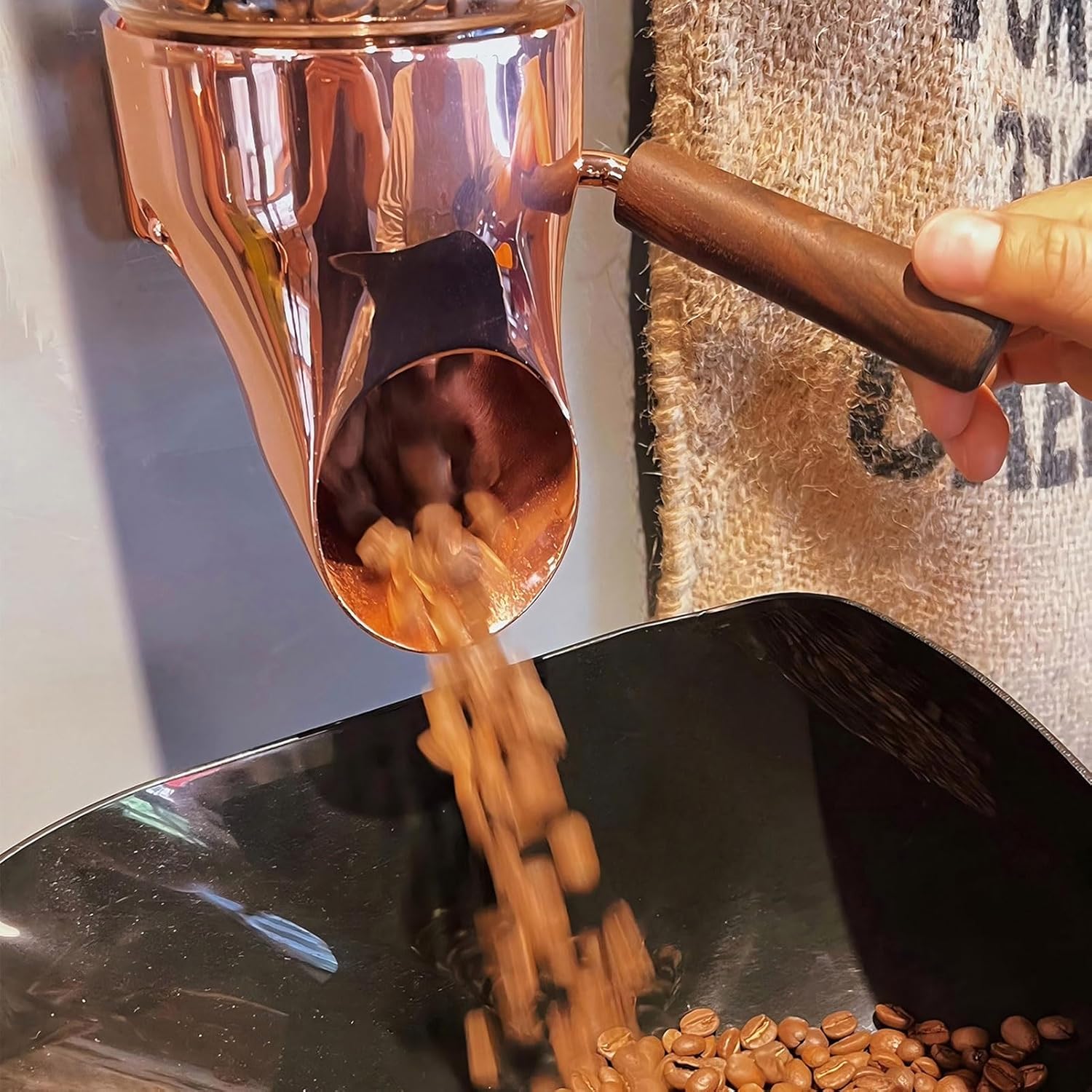 Coffee Bean Dispenser, Commercial Wall-mounted Cereal Dispenser Storage Container, Large Capacity Dry Food Containers For Displaying Coffee Beans, Candy, Tea, Grains(Gold 60cm,2 Pack)