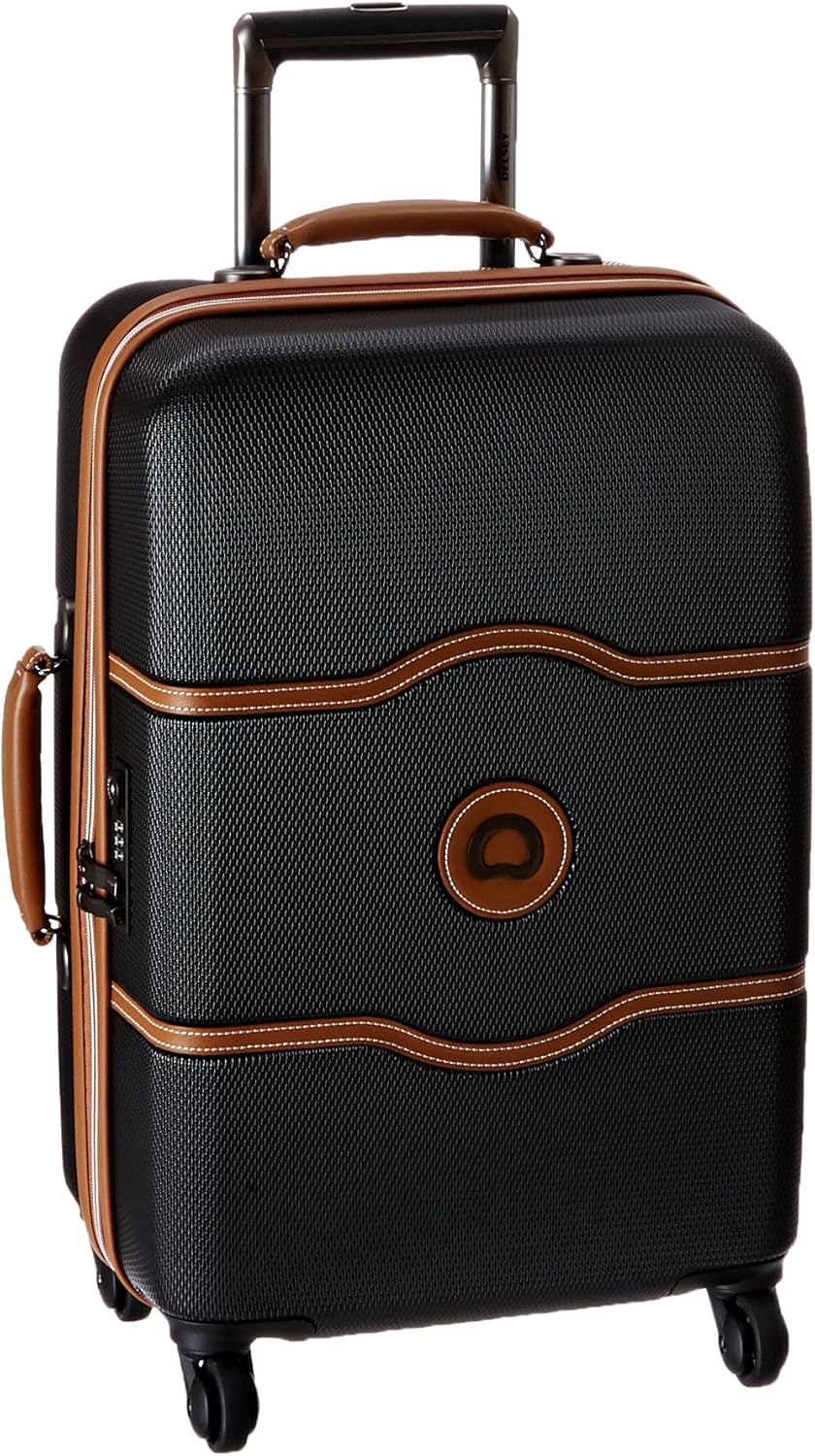 Delsey Luggage Chatelet 21 Inch CarryOn Spinner, Black