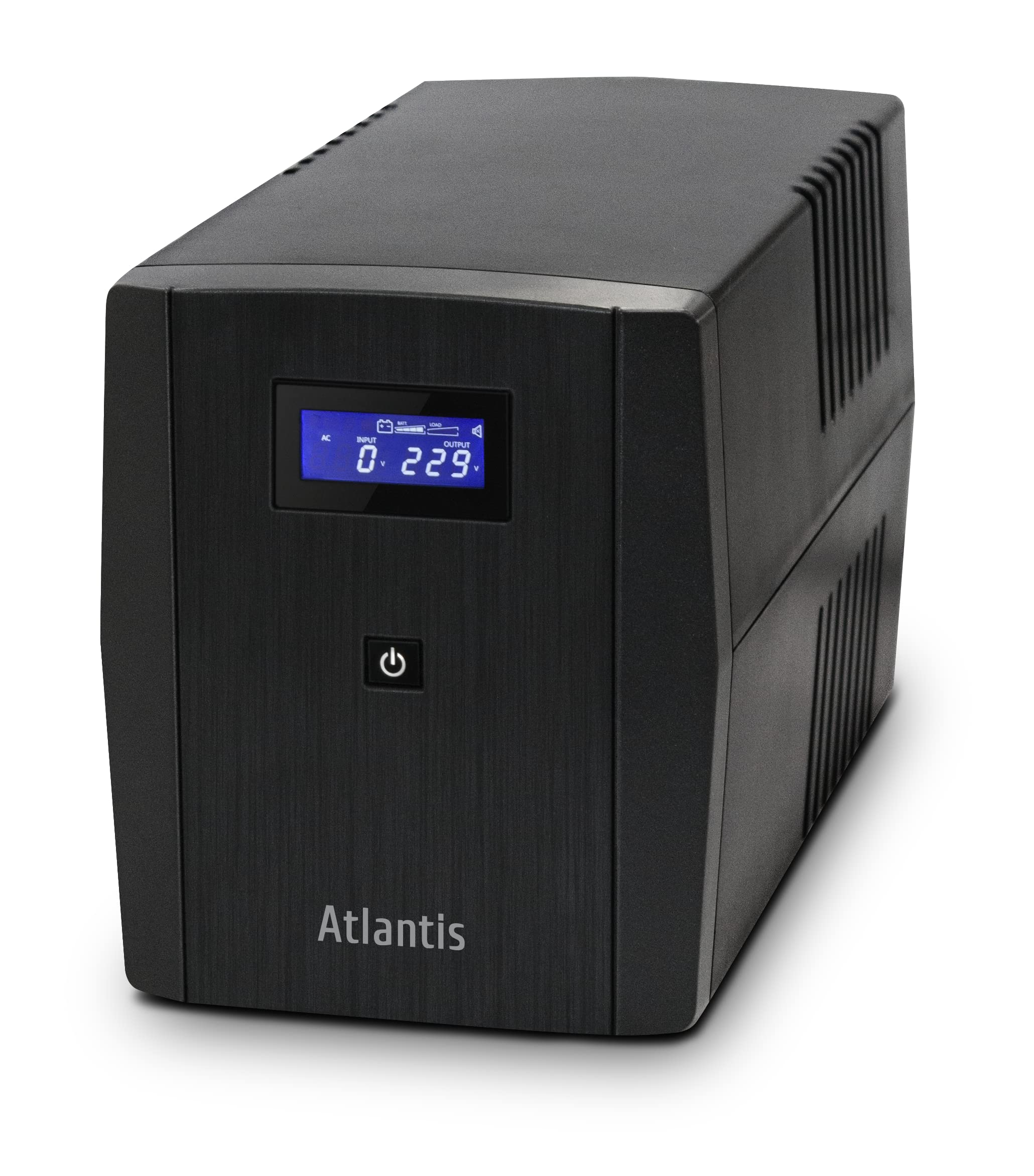Atlantis OnePower S2001 UPS Line Interactive 2000VA 1200W AVR Onda PseudoSinusoidale 4 Prese IEC 1 Presa Schuko 2 Batterie 12V 10Ah