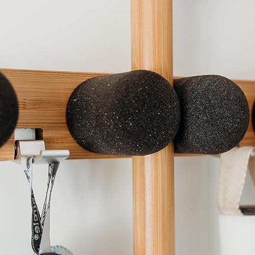 Miniatura 9 de Full Circle Get A Grip - Organizador de trapeador y escoba, almacenamiento montado en la pared para cocina o armario, soporte ligero de bambú para