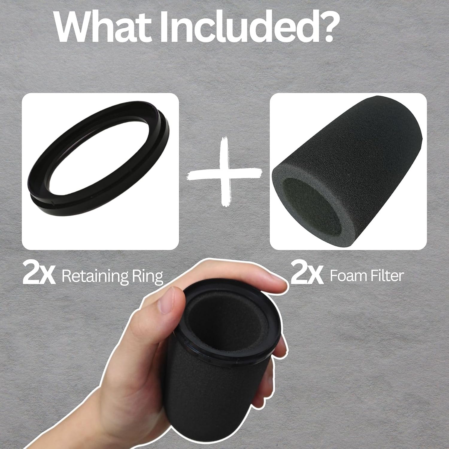 Microphone Cover and Retaining Ring for Shure SM7B, SM7A, SM7dB, MV7 Mic Pop Filter Windscreen Rerplacement - 2 Pack
