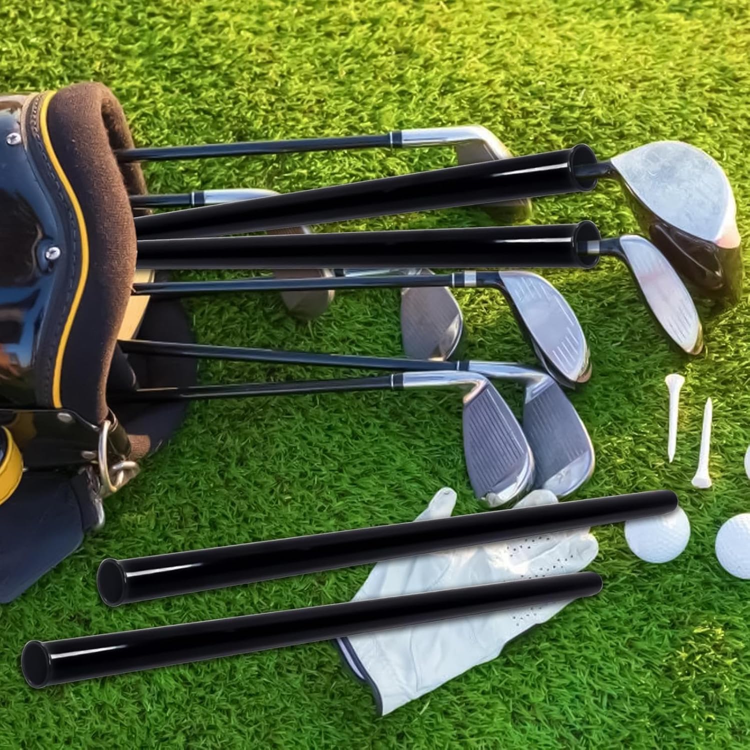 Golf Club Protector Tubes, 34 Inch PVC Golf Bag Organizer Tube with Smooth Inner Walls, Individual Golfs Shaft Storage Tubes for Club Separation and Travel Protection