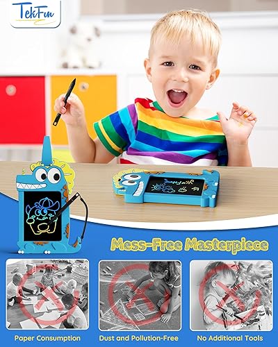 Miniatura 6 de TEKFUN NanoDoodle Juguetes para niños, tableta de escritura LCD, juguetes de dinosaurio, tablero de dibujo para colorear de 4.5 pulgadas para