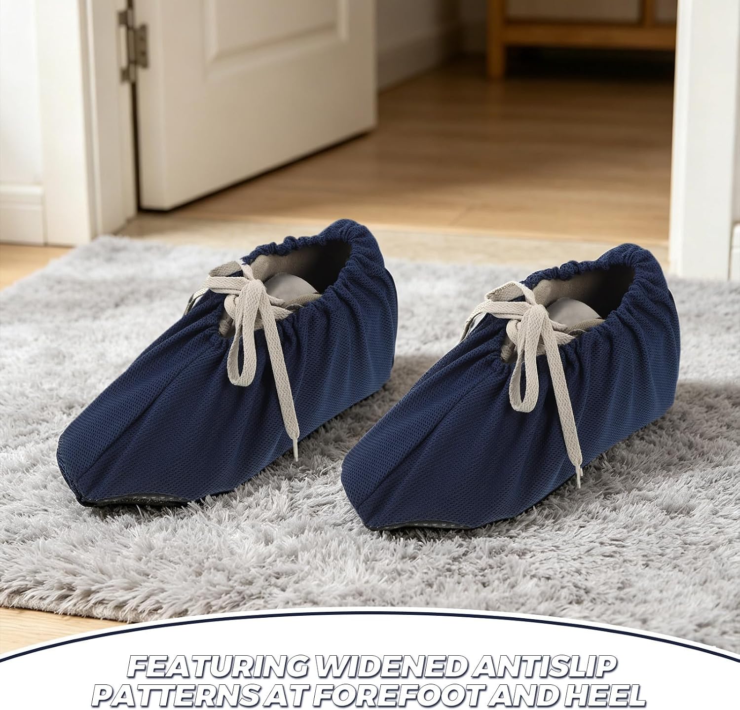 5 Pairs Reusable Shoe Covers: Non Slip Cloth Washable Thickened Bowling Shoe Covers for Indoors Office Men Women Sizes 36-44
