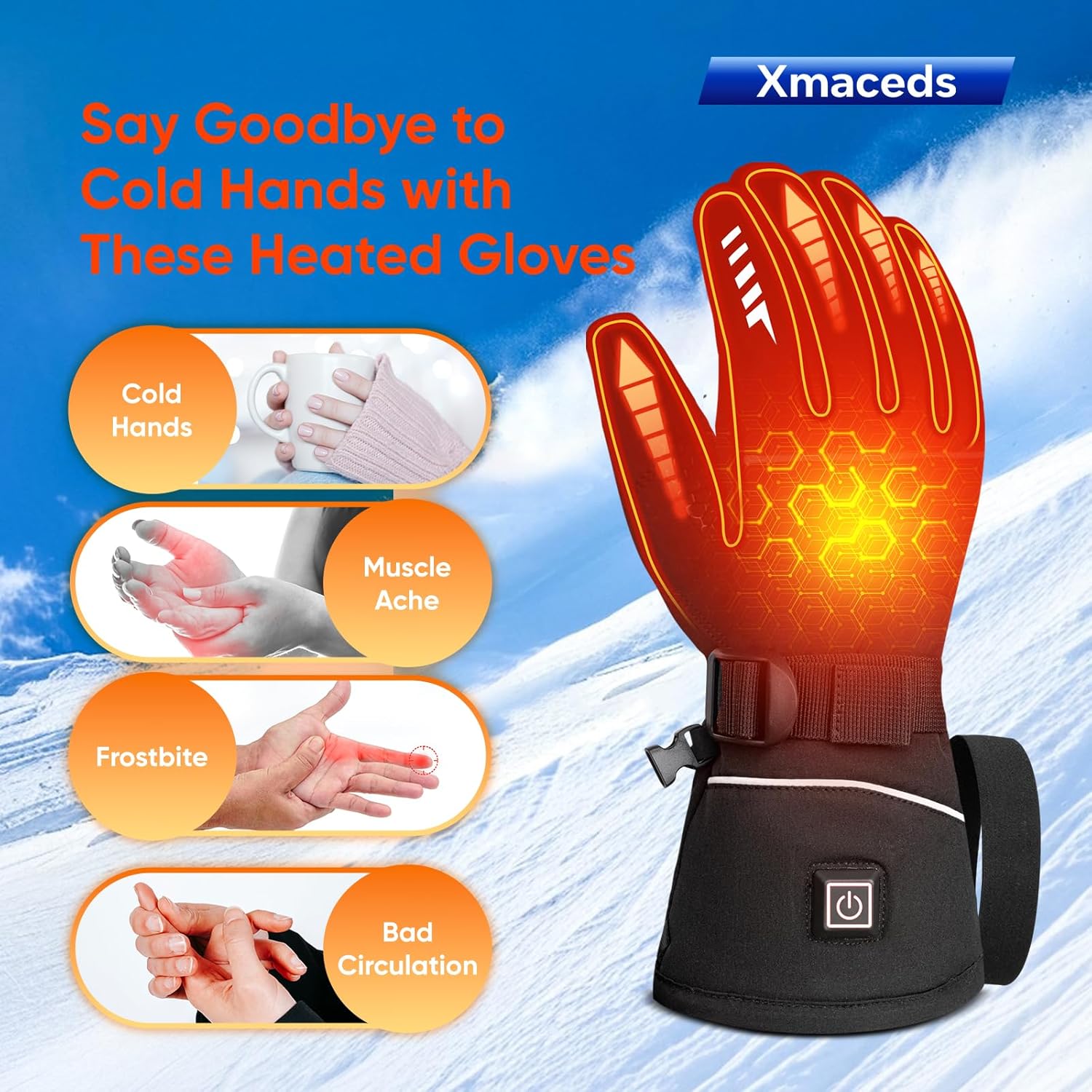 Heated Gloves for Men Women Rechargeable Liner Gloves Thin Heated Running Hiking Gloves Women