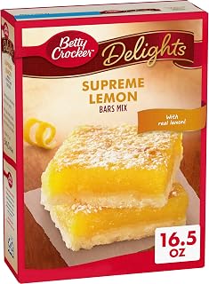 Betty Crocker Supreme Lemon Bars Mix - Tangy Real Lemon Dessert Bars, Easy Bake 16.5 oz