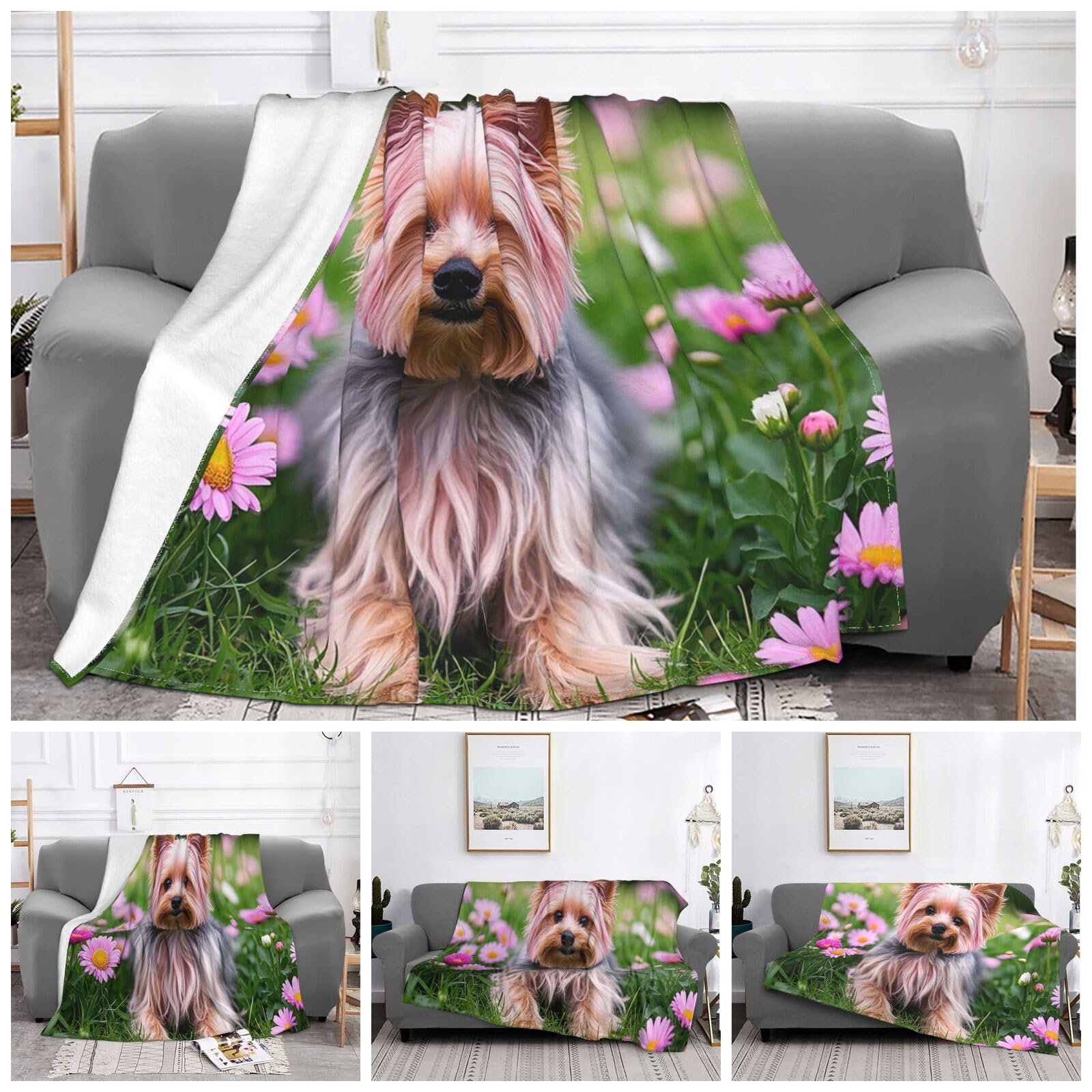 Couverture flanelle douce jeté de lit floral chaud toutes saisons