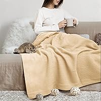 Vista 1 de THREAD SPREAD Manta tejida a mano con patrón geométrico de espiga 100 % algodón de fibra extralarga, suave y acogedora, térmica para todas