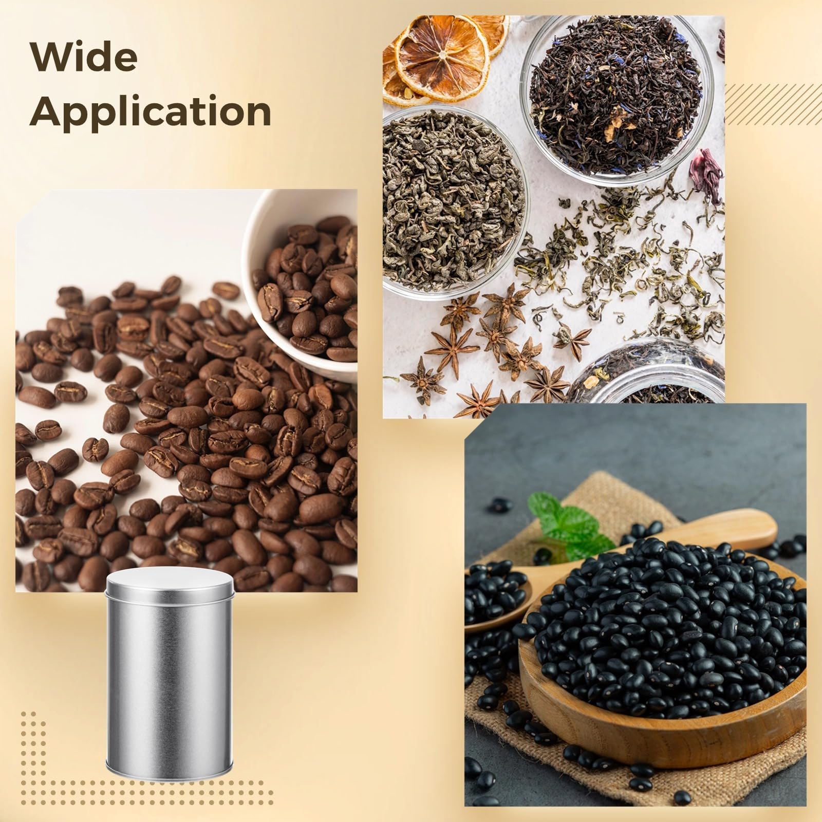 6 Stk. Teedosen aus Blech, 16 fl oz Vorratsdosen mit luftdichtem Doppeldeckel, runde Küchenbehälter, leere Aufbewahrungsboxen für losen Tee, Gewürze, Kaffee, Süßigkeiten