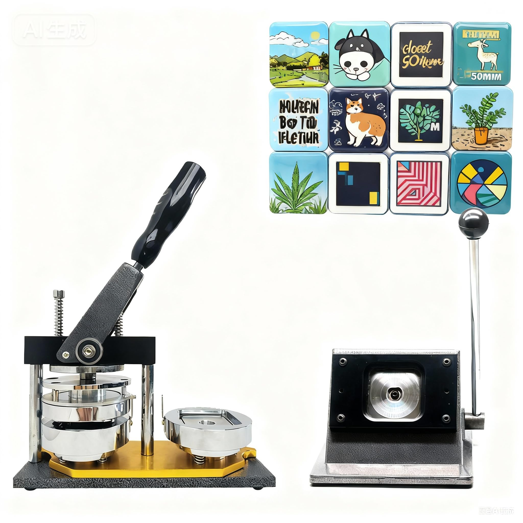 Machine à Fabriquer des Aimants - Kit DIY pour Aimants et Badges : Presse à Badges, Facile à Utiliser, Inclut les Fournitures pour Créations Personnalisées, Cadeaux Uniques. Fridgemagnetset
