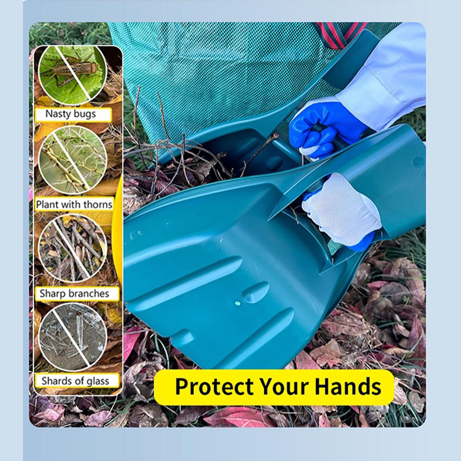 POENVFPO Paletta per foglie, robusta impugnatura ergonomica per la rimozione dell'erba del prato e il giardinaggio, perfetto per la pulizia esterna e una raccolta efficiente delle foglie