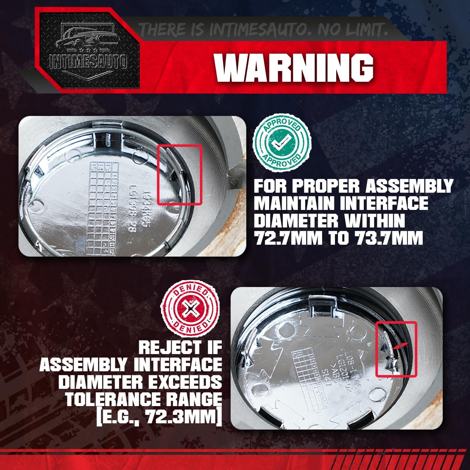 75MM 2.9 Inch Wheel Center Caps Rim Wheel Center Hub Caps, Pack of 4 Chrome with American Flag