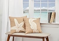 Vista 5 de C&F Home Almohada de arpillera de caballito de mar de 18 x 18 pulgadas, color marrón