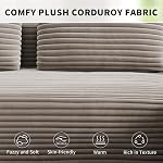 Couch sectionnel sans os, 105" L-Shape Deep Seat Cloud Couch avec Chaise & Oreiller, Memory Moom Cloud Coupes de section pour le salon, Canapé comprimé, Stabilité antidérapante, Installation facile, Corduroy, Plush