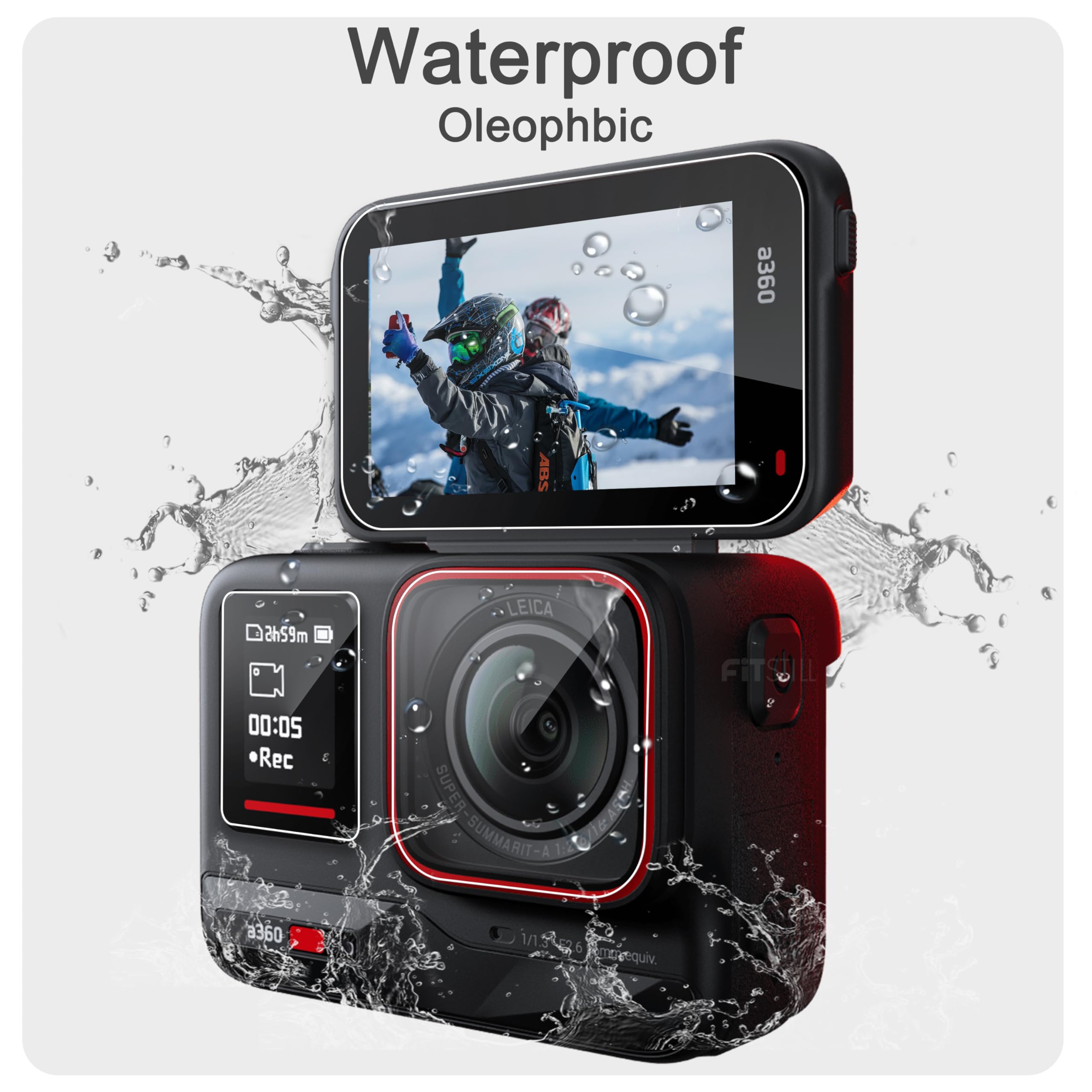 Kit Protection écran Insta 360 Ace Pro - 9 Films Verre Trempé (avant/arrière/lentille) - Épaisseur 0,28 Mm - Installation Facile