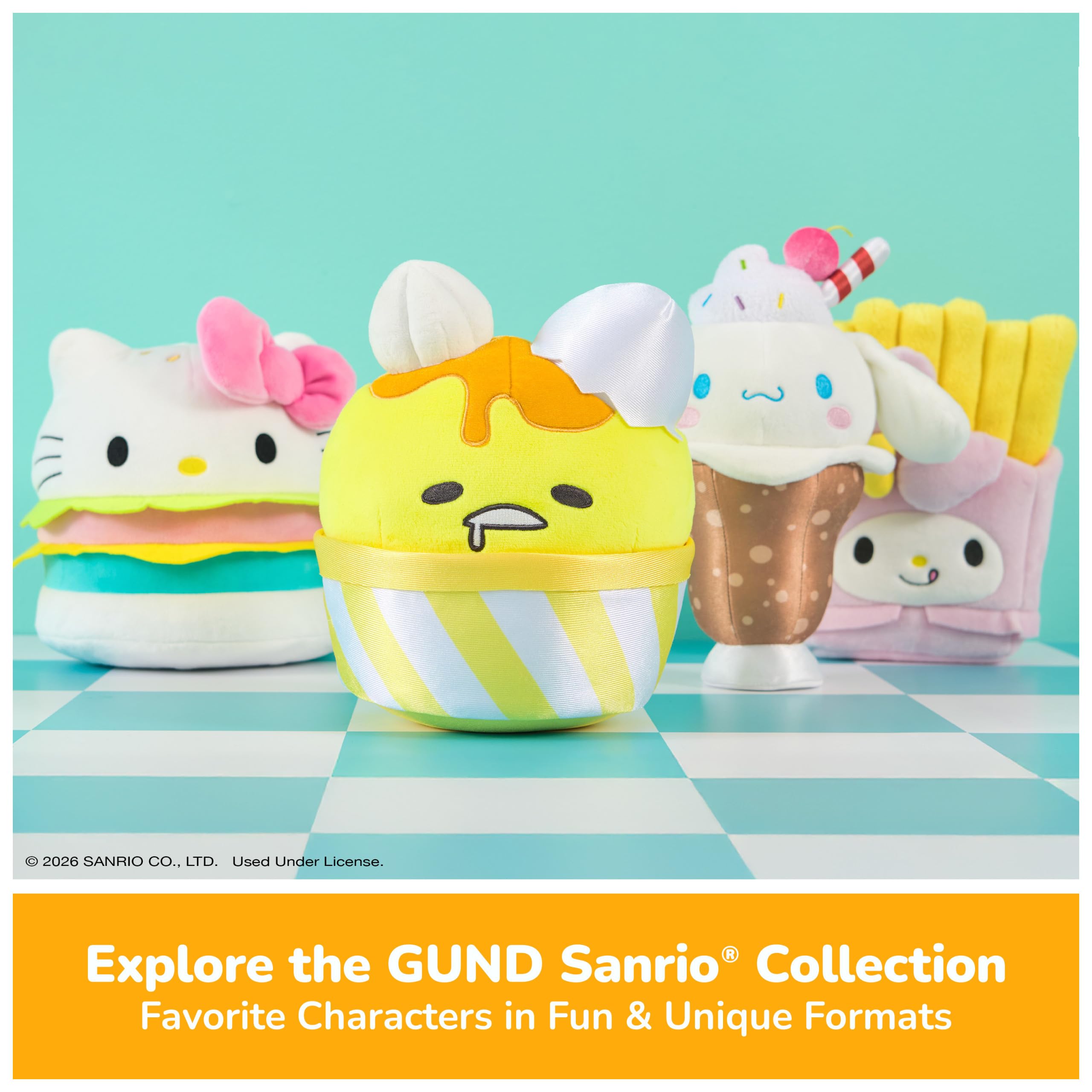 GUND Salsa de soja Gudetama de felpa de 5 pulgadas