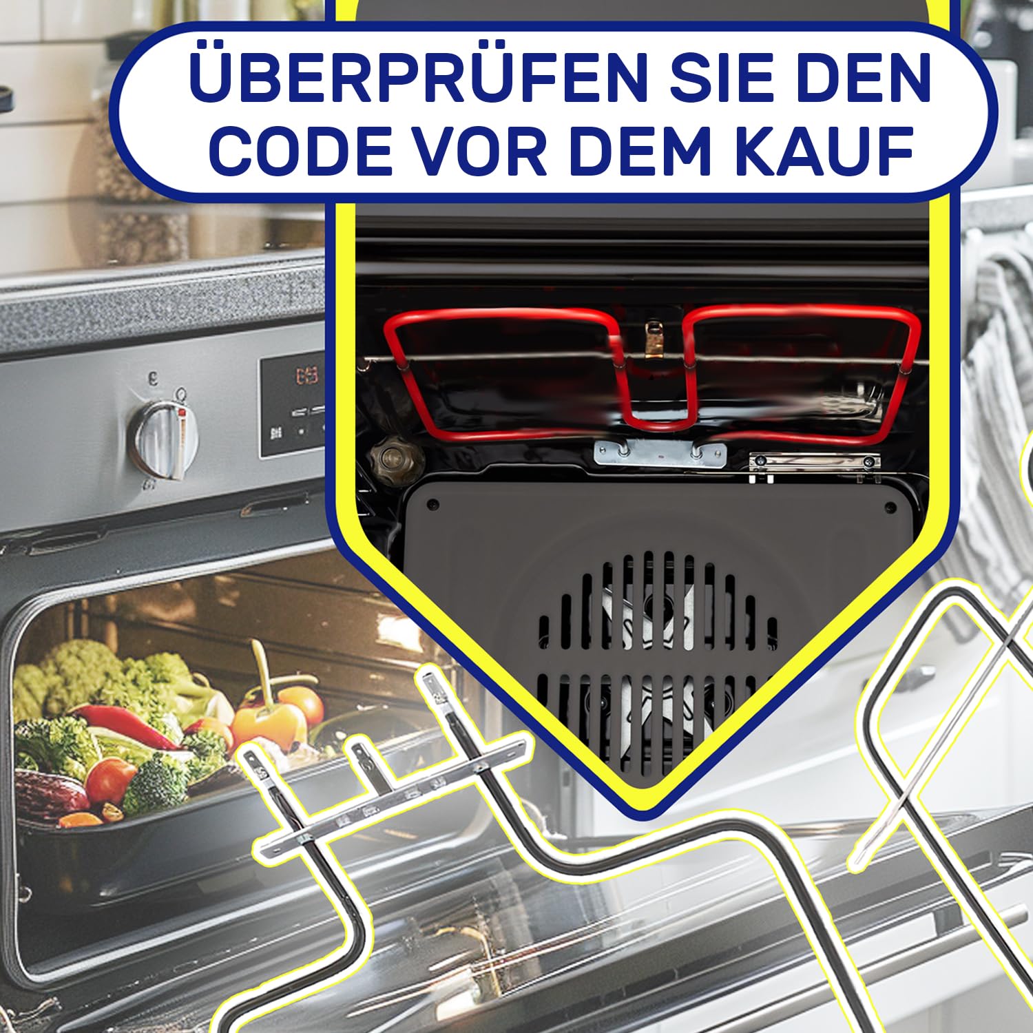 Heizelement für Backöfen 1400W 230V mit dem Originalcode C00339901 für Indesit 481225998472 488000525918 für Whirlpool 20.40943.000 für EGO - Garantie 10 Jahre - MONTERAL