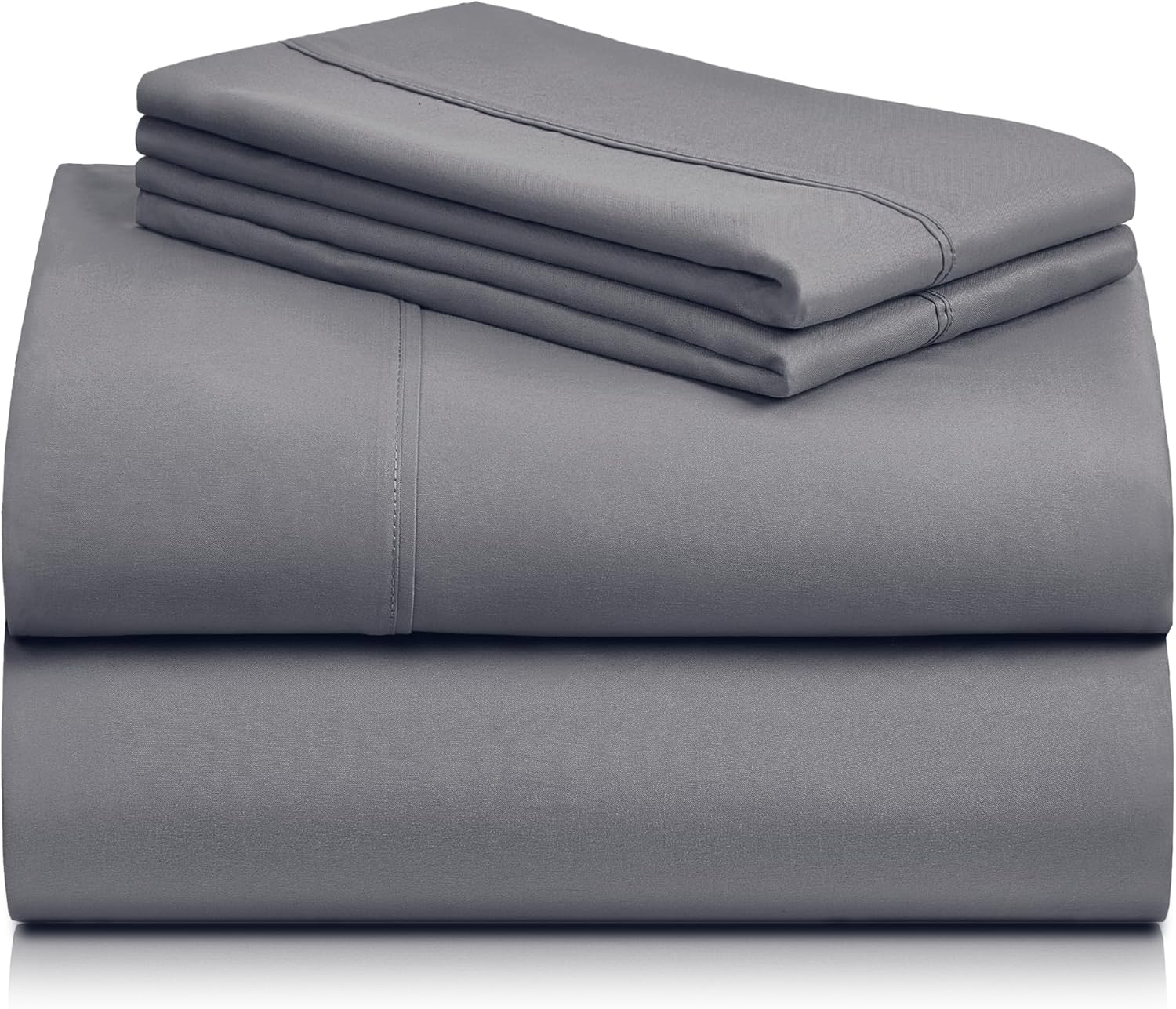 LuxClub Twin Sheets - Soft Kids Bed Sheet for Boys and Girls, 4 PC Deep Pockets 18" Eco Friendly Wrinkle Free Machine Washable Hotel Bedding Silky Soft- Light Grey - Image 9