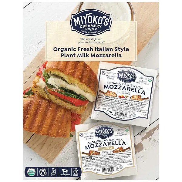 MIYOKO'S CREAMERY Fresh Vegan Smoked Mozzarella, Organic Cashew