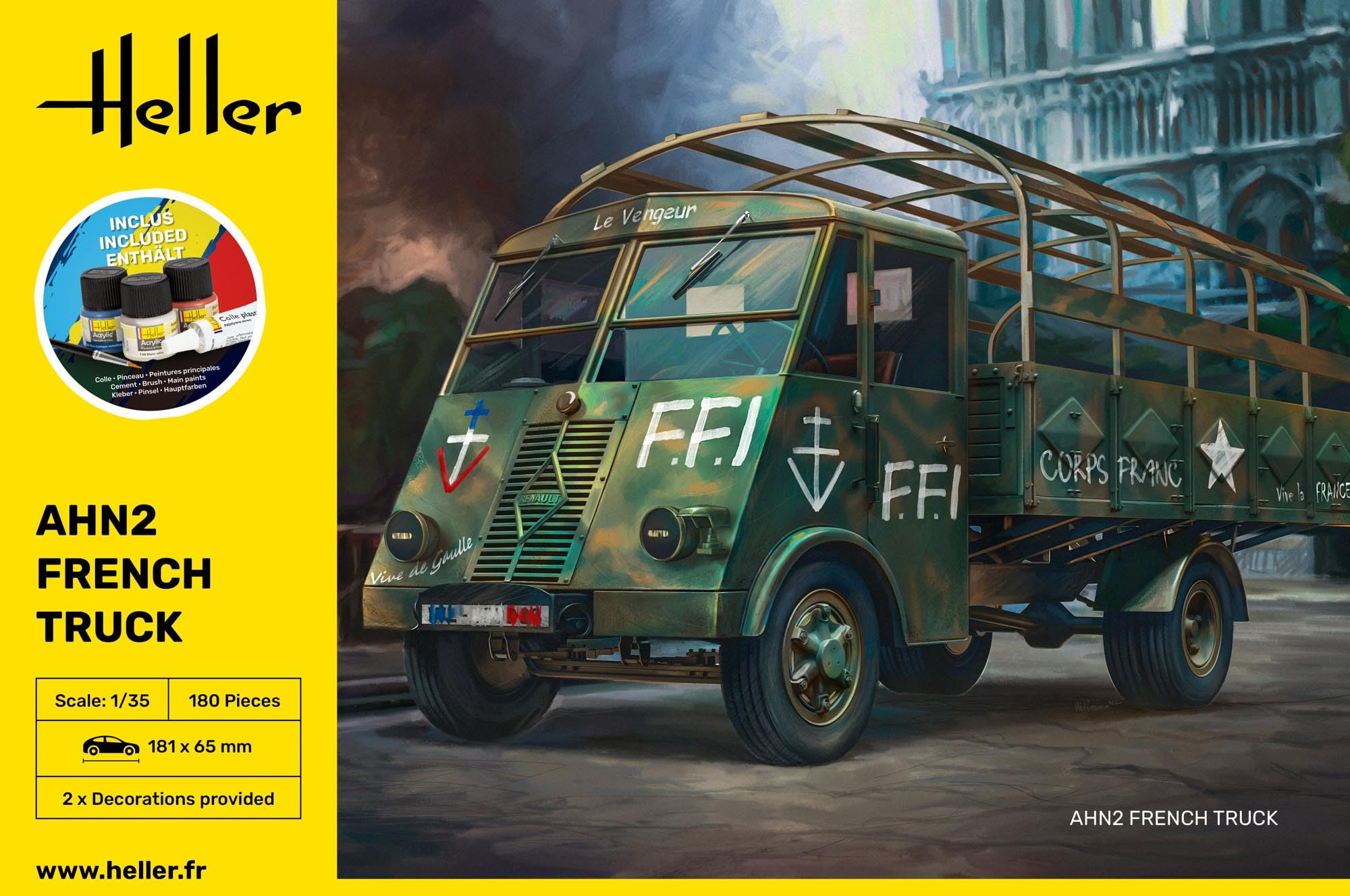 HELLER - Maquette Camion Starter Kit Ahn2 French Truck |heller|35324| 1:35