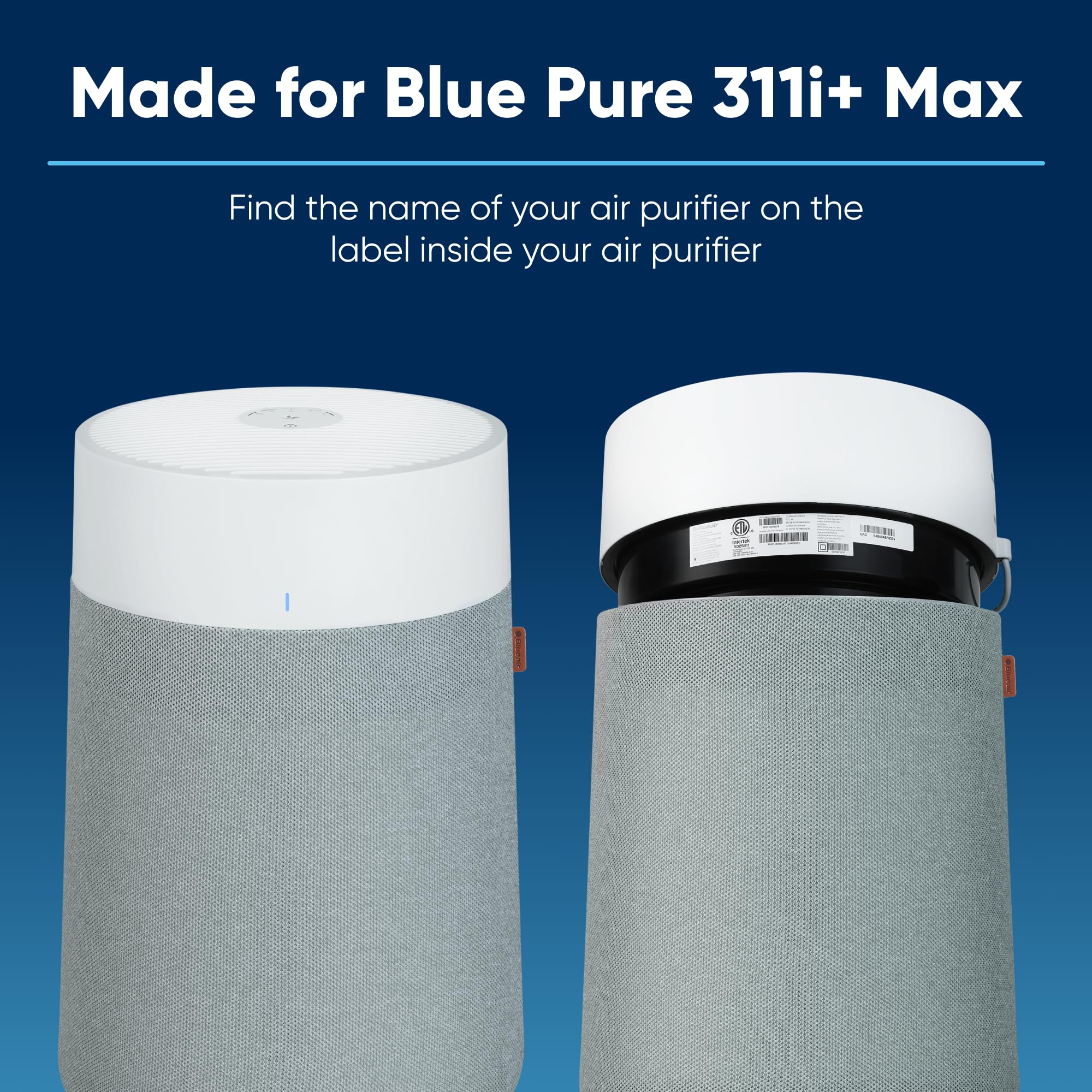 Blueair Blue Pure 3450i Max Series Filtr AllergenBlock, oryginalny filtr zastępczy dla alergii, pyłków, kurzu, sierści zwierząt domowych, do oczyszczacza powietrza Blue Pure 3450i Max