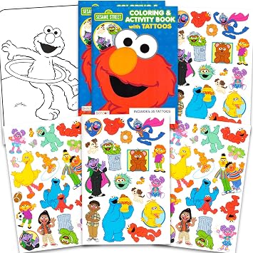 Sesame Street Elmo Tattoos Party Favors Set - 70+ Elmo Temporary Tattoos for Kids, Boys, Girls | Sesame Street Party Supplies Pack