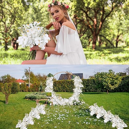 Miniatura 7 de Zeyune 12 flores artificiales Phalaenopsis de 32 pulgadas, orquídeas naturales de flores grandes, 7 flores, flores falsas de Phalaenopsis, plantas