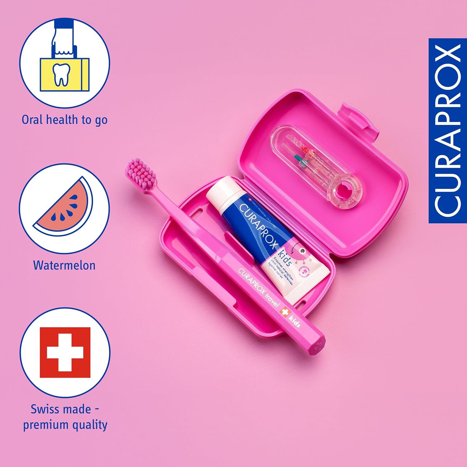 Curaprox Travel Set kids pink