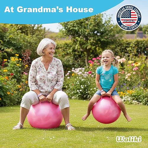 Miniatura 7 de WALIKI Hopper Ball para adultos  Bola de salto rosa de 29 pulgadas  Hippity Hop  Juego divertido para sentarse y rebotar al aire libre para fiestas