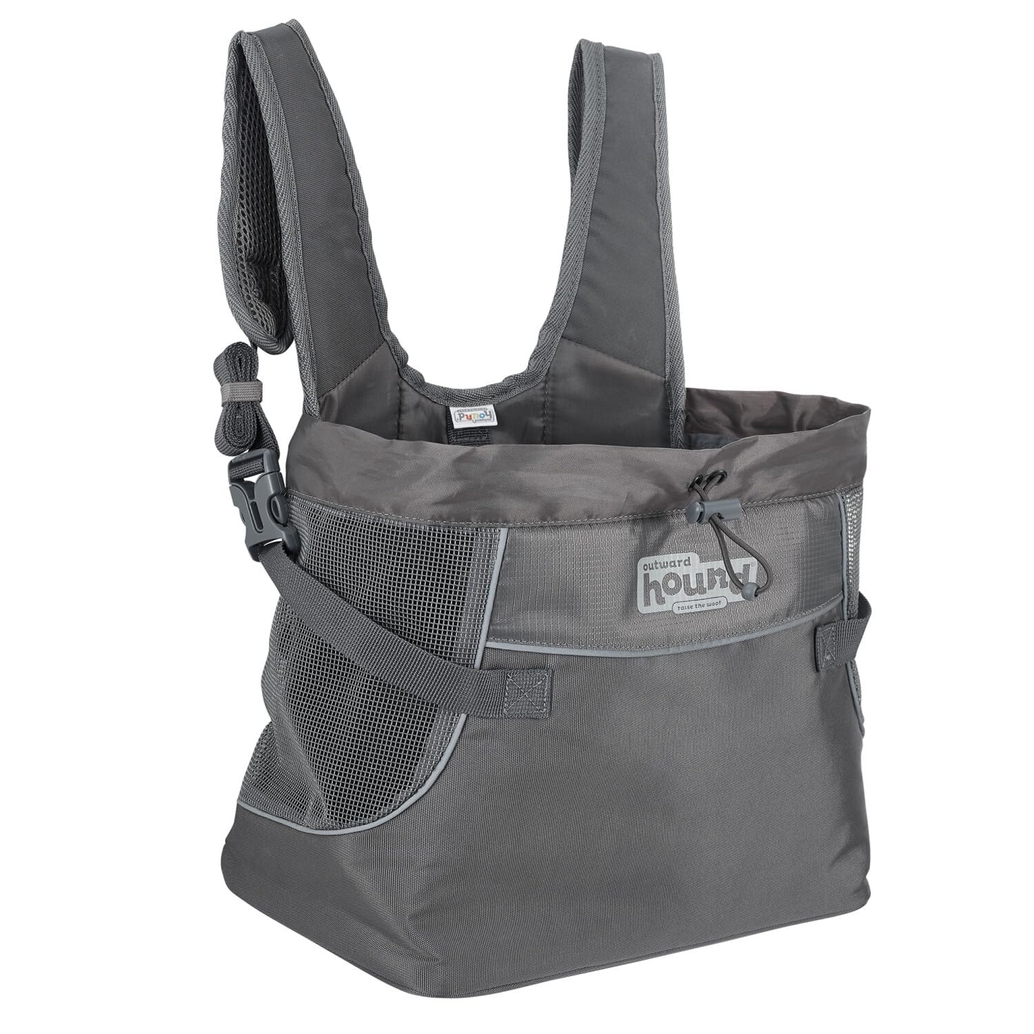 Outward Hound PupPak - Zaino per cani, frontale, con cinghie imbottite, rete traspirante, impermeabile, clip di sicurezza, per piccoli animali domestici fino a 4,5 kg, taglia S, grigio