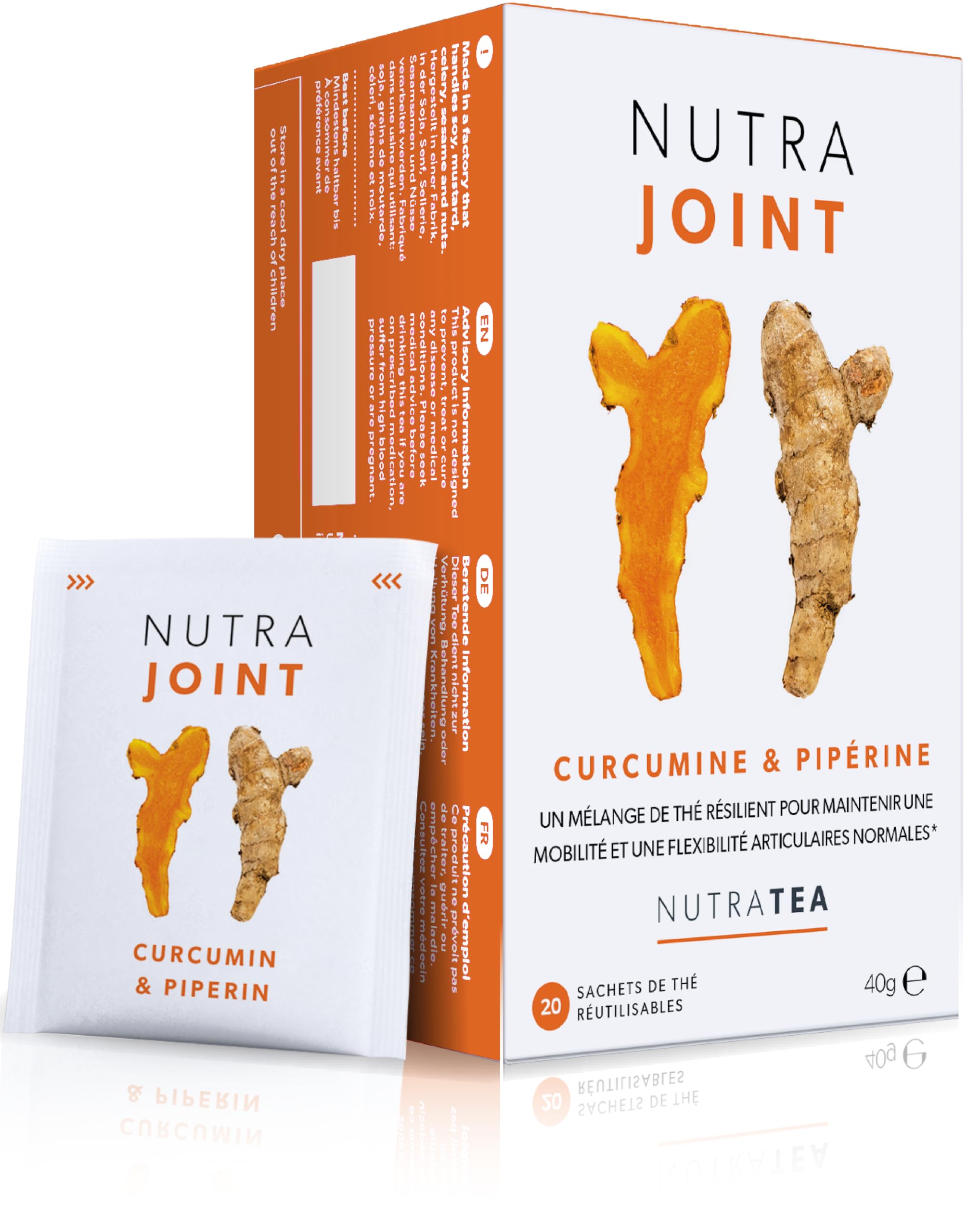 NutraJoint - Thé des soins articulaires | Thé de l'arthrite - Soulagement des articulations douloureuses - 60 Sachets de thé enveloppés - par NutraTea - Tisane - (3 paquets)