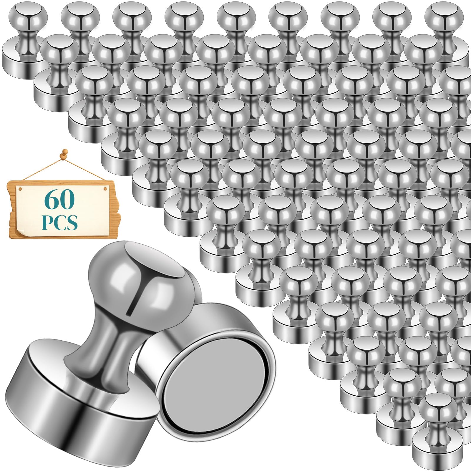 Aimants néodyme lot de 60 pour tableau blanc 12x16mm magnets puissants