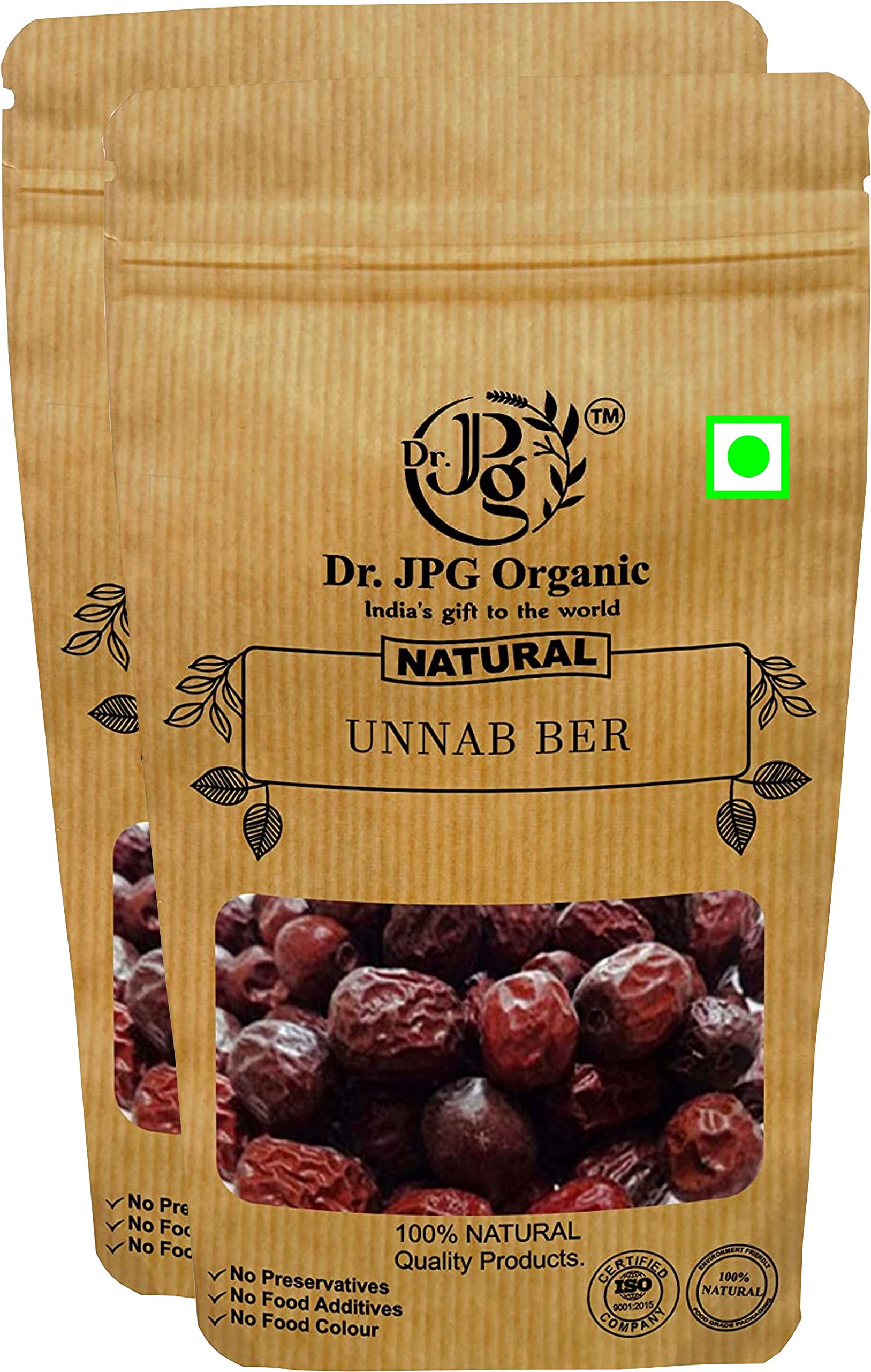 Dr. JPG Organic Natural Unnab Ber red dry-400g | jujube | Zizyphus Sativa Gaetn | Jujube Dry fruit | ISO & FSSAI Certified (400g)