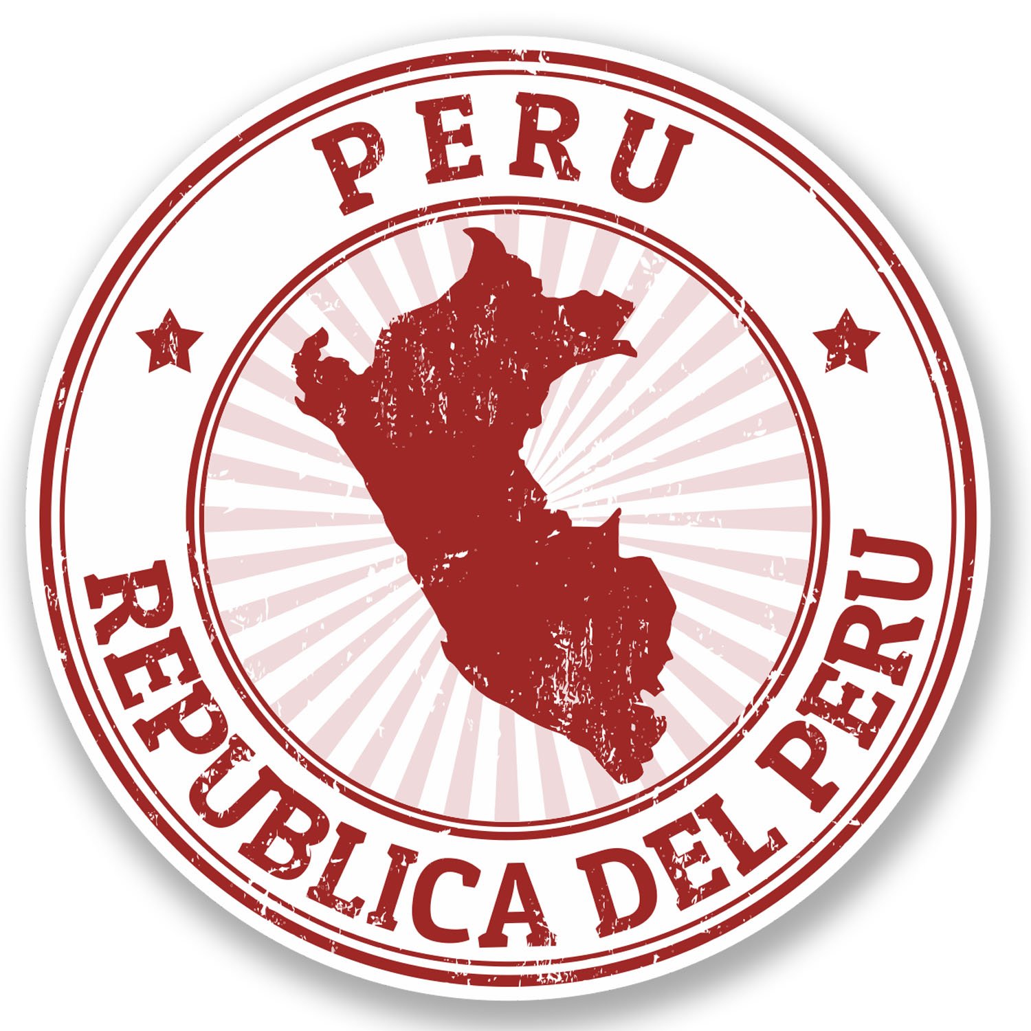 Destinationvinyl Multi 2 X Peru Travel Luggage Sticker Gift Car Bike Bike Laptop Decal Map Flag #5398 (10Cm X 10Cm)