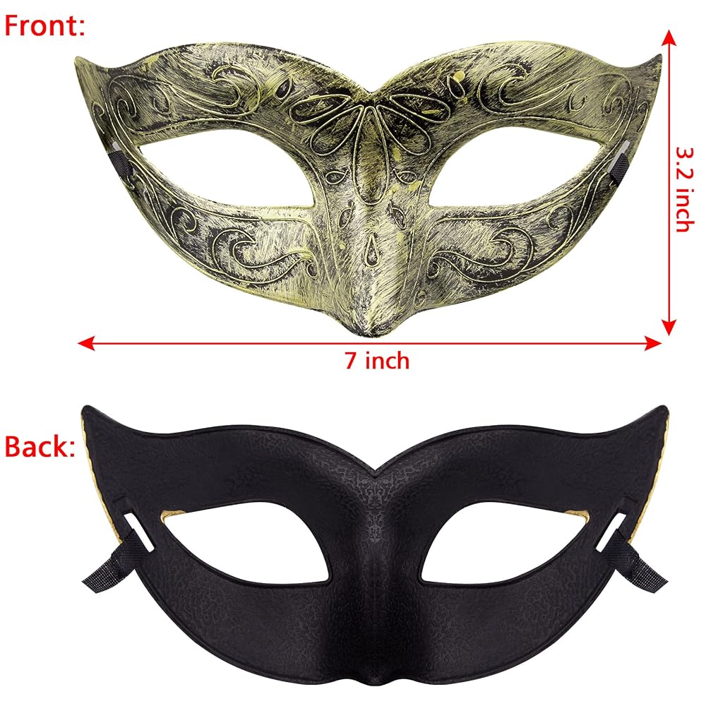 Hotop 96 Stück Maskerade-Masken-Set – Venezianische Karnevalsmasken In Gold, Silber, Bronze & Schwarz