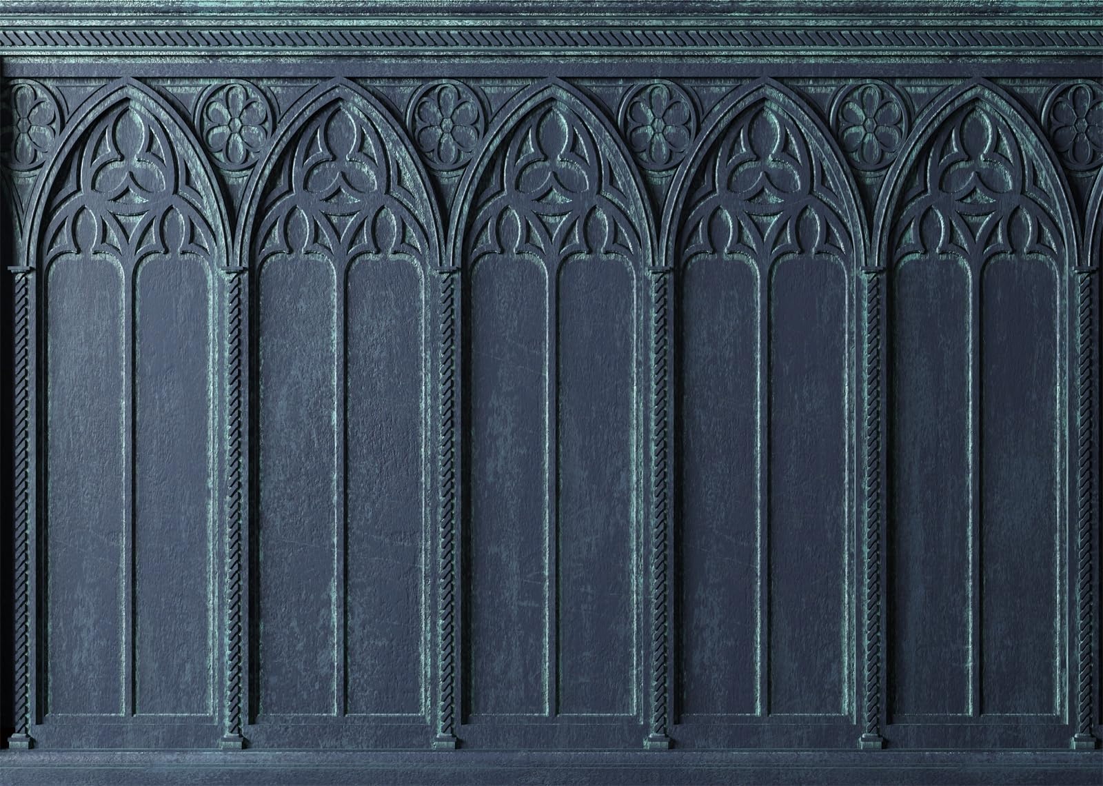 15x8FT (4.6x2.5m) Parete Gotica Blu Ad Archi Sfondo Fotografico