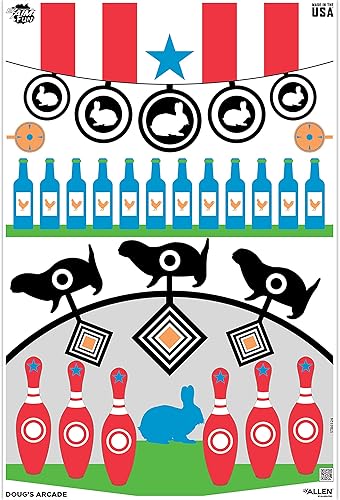 Miniatura 6 de Allen Company EZ Aim Fun Get The Game On Paper Shooting Targets, 12 pulgadas de ancho x 18 pulgadas de alto, paquete de 8, multicolor