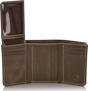 Stealth Mode RFID Blocking Leather Trifold Wallet for Men – Mens Trifold Leather Wallet with Flip Up ID Window, 11 Card Slots, Hidden Pockets, Divided Billfold – Gift Box Included (Grey Crunch)
