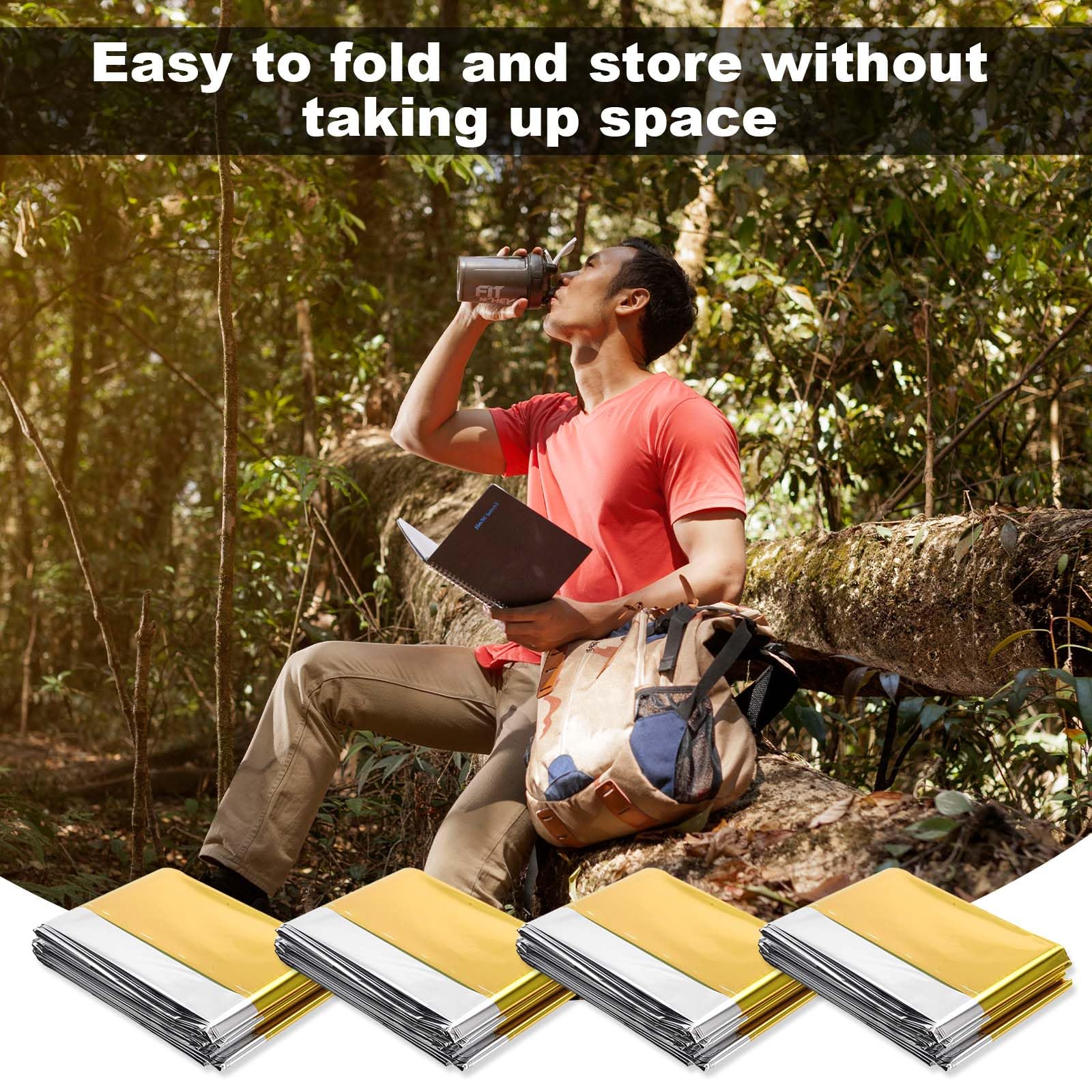Colexy Manta De Emergencia Manta Termica Supervivencia 210x160cm, Manta Termica Primeros Auxilios, Manta De Rescate, Oro Y Plata, Manta Isotermica Supervivencia, Manta Emergencia Reutilizable (8)