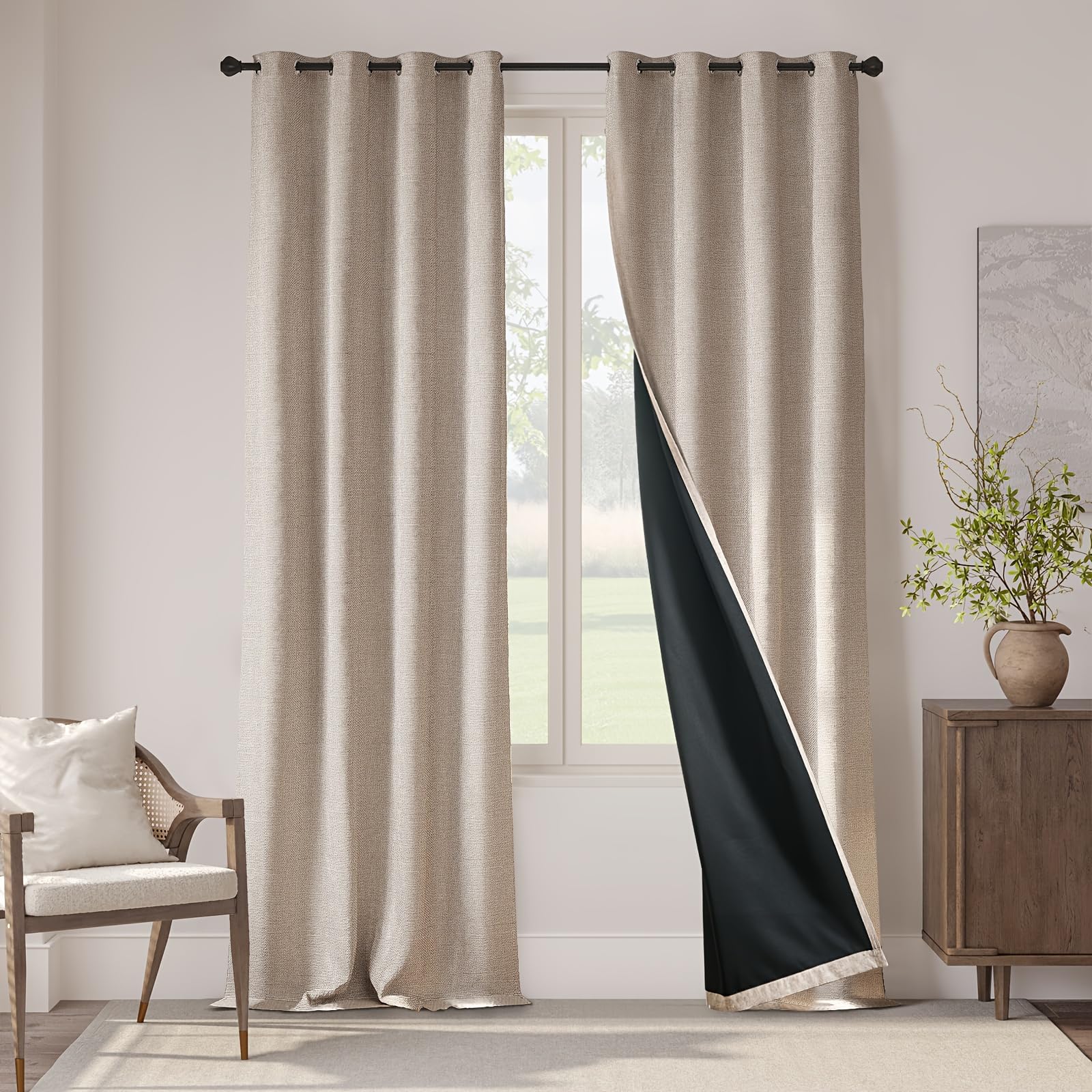 Rideaux occultants pour chambre et salon bloquant la lumière du jour 183cm