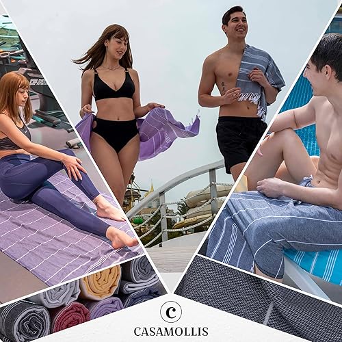 Miniatura 9 de Toalla de playa turca, prelavada, 100% algodón, suave, absorbente, de secado rápido, sin arena, grandes toallas de playa de gran tamaño para baño,