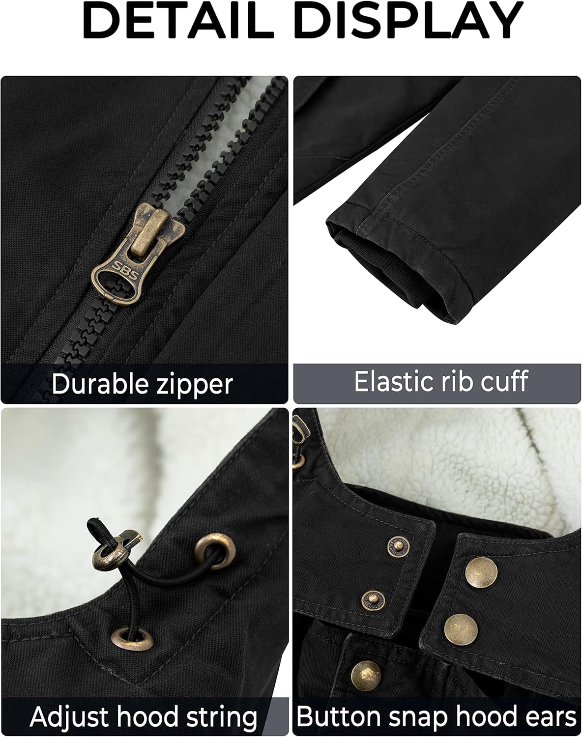 Soularge Men's Big and Tall Military Winter Warm Sherpa Lined Parka Jacket with Hood - Image 7