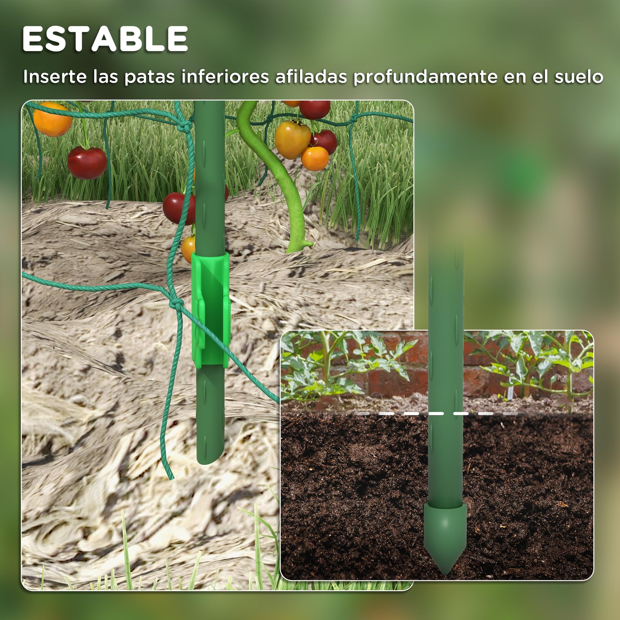 Outsunny Enrejado de Pepino 206 cm en Arco al Aire Libre Forma U con Malla