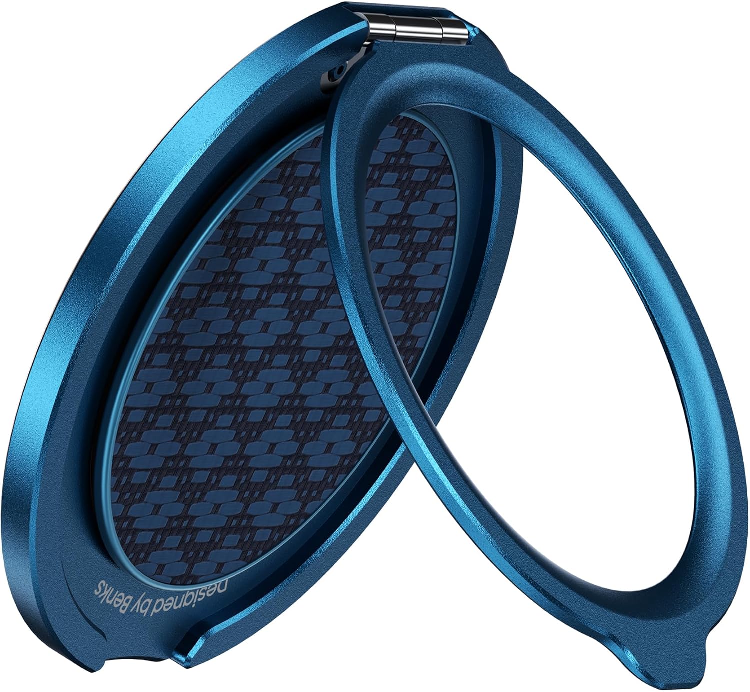 BENKS ArmorPop Magnetic Phone Grip & Stand for MagSafe, 360° Rotation Adjustable Phone Ring Holder for iPhone 17/16/15/14/13/12 Series, Durable Kevlar Design Azure Blue