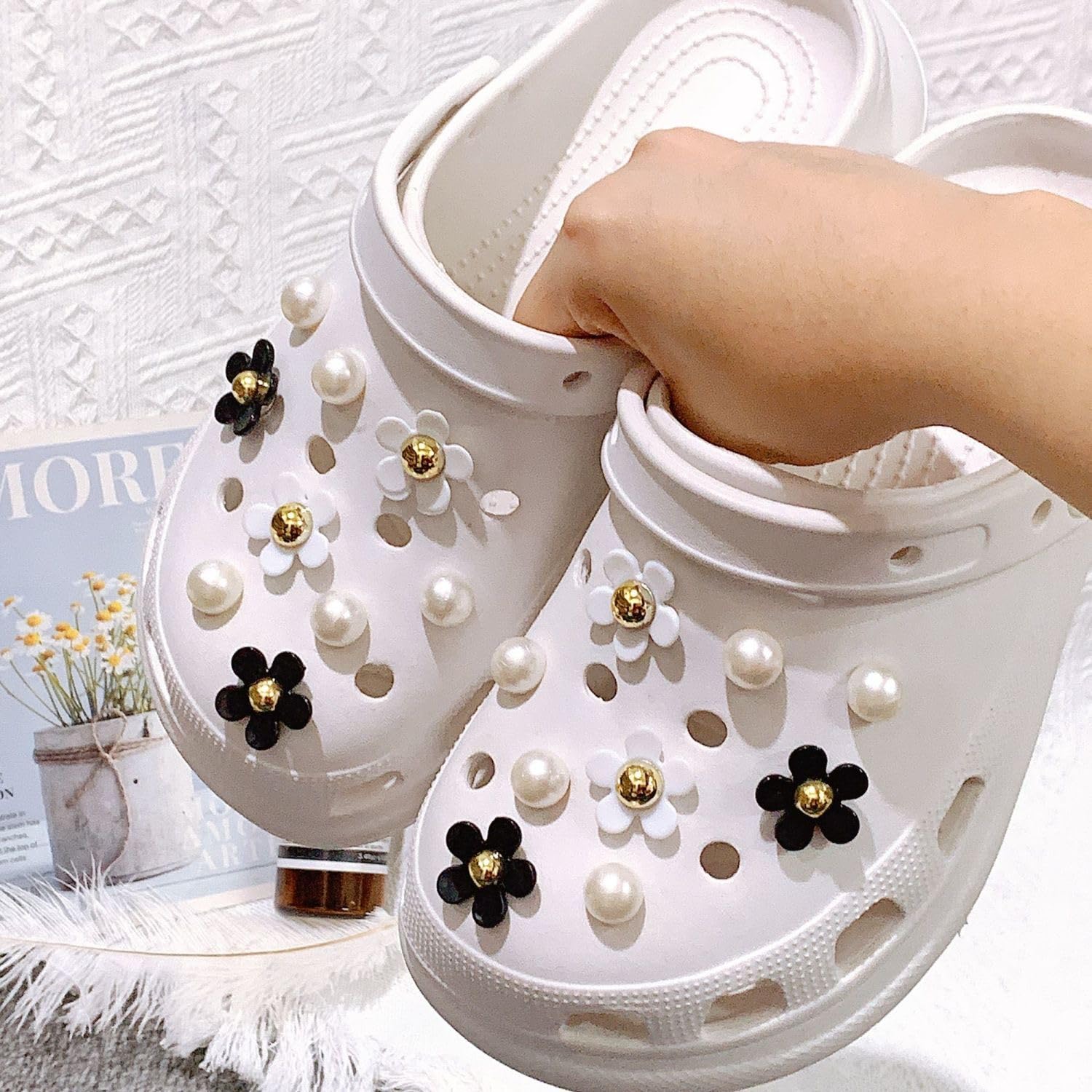 Charms do butów, 18 sztuk, zawieszki z motywem krokodyla dla dzieci, zawieszki w kształcie kwiatu, zawieszki do butów Crocs, zawieszki do butów, zawieszki do butów, z guzikami, do bransoletek Crocs,
