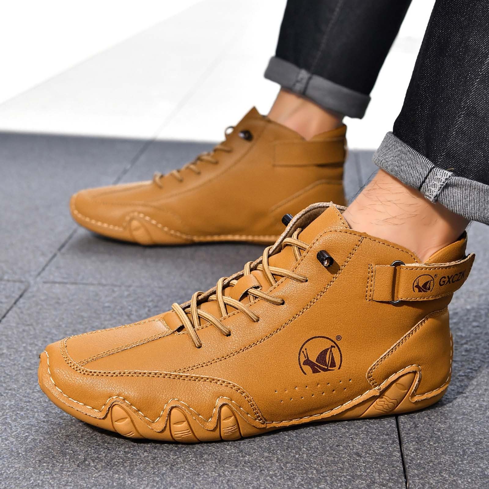 WWricotta Botines de Estilo Profesional, caña Alta, Informal, Tallas Grandes, Ideales para Uso Diario con una construcción Duradera, Hombre, cómodos y Resistentes_2