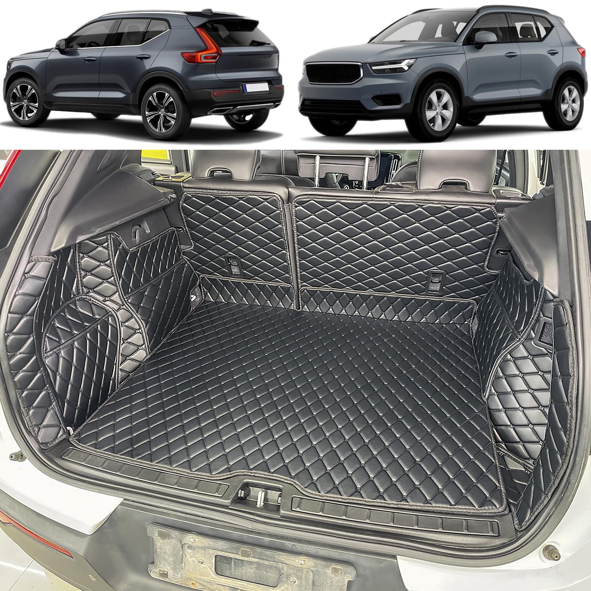 Vasca per bagagliaio per Volvo XC40 2018–2022 (con cinghia elastica sul lato destro del bagagliaio) Protezione bagagliaio su misura