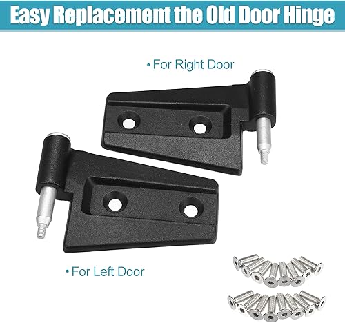 Miniatura 4 de X AUTOHAUX Kit de 8 bisagras de puerta de automóvil con 16 pernos para Jeep Wrangler JK 2007-2018 Bisagra de puerta exterior de acero inoxidable con